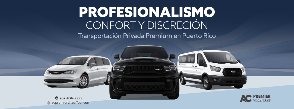 AC Premier Chauffeur ofrece transporte privado premium en Puerto Rico con vehículos de lujo para ejecutivos, familias y grupos.