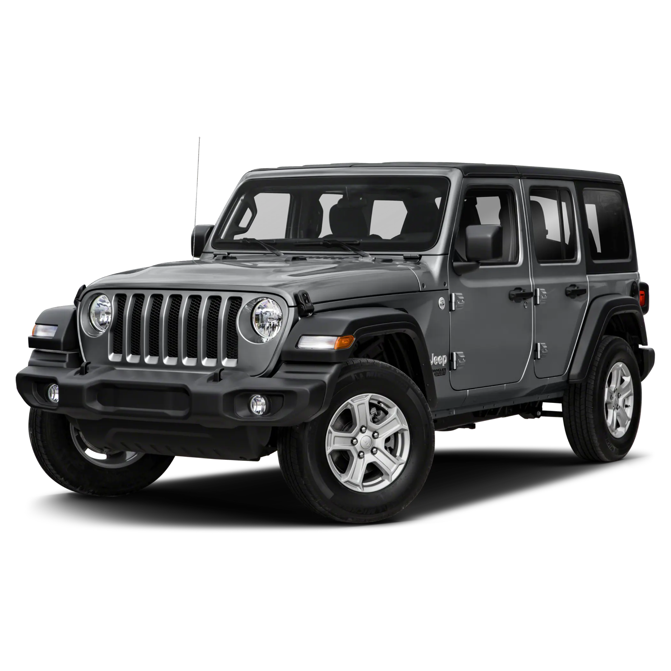 Jeep Wrangler gris disponible para servicios de transporte privado y excursiones con AC Premier Chauffeur en Puerto Rico.